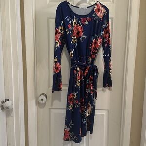 Floral dress, stretchy buttery soft material, XL